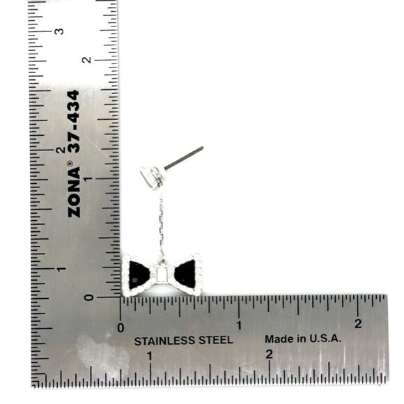 Swarovski Designer Bow Dangle Earrings - Picture 6 of 7